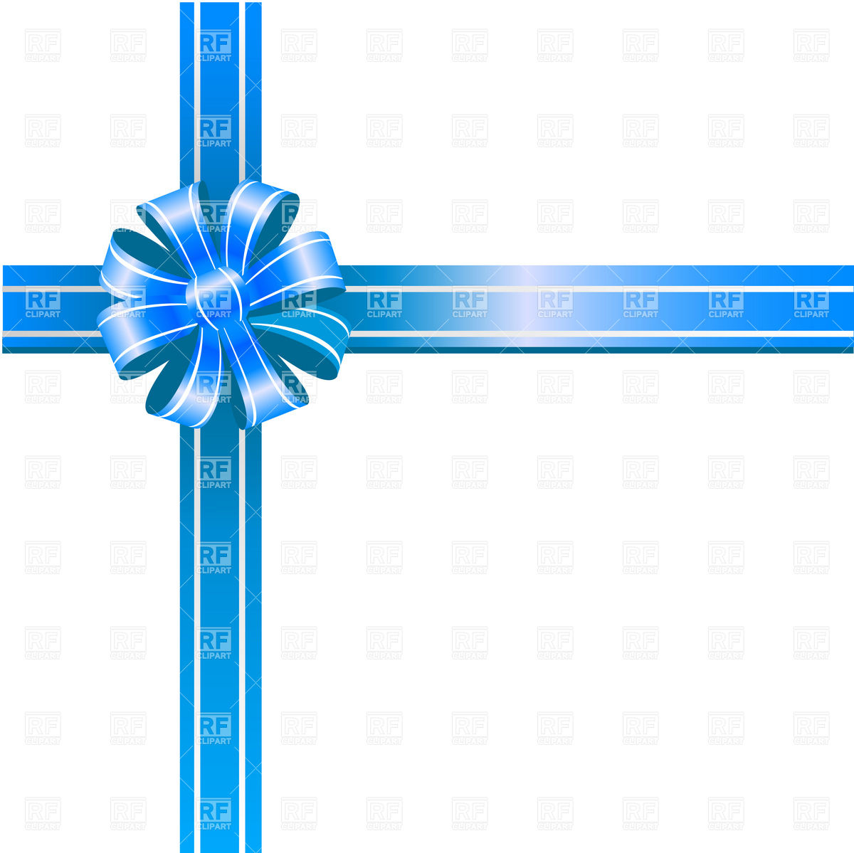 Blue Ribbon Bow On White Background 20074 Objects Download Royalty