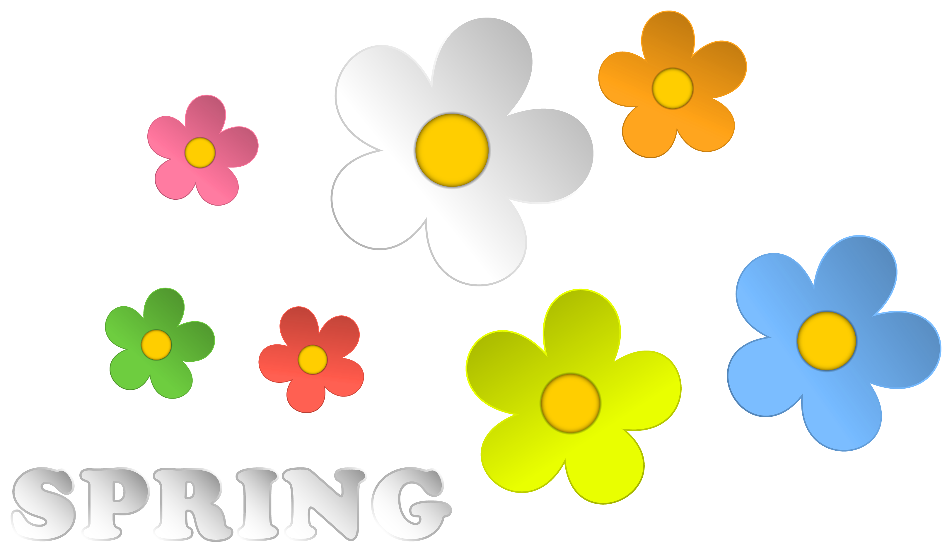 Spring Flowers Clipart   Printable Calendar Template