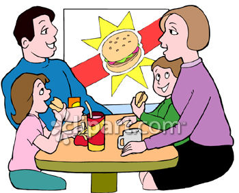 Family Eating Restaurant Clipart