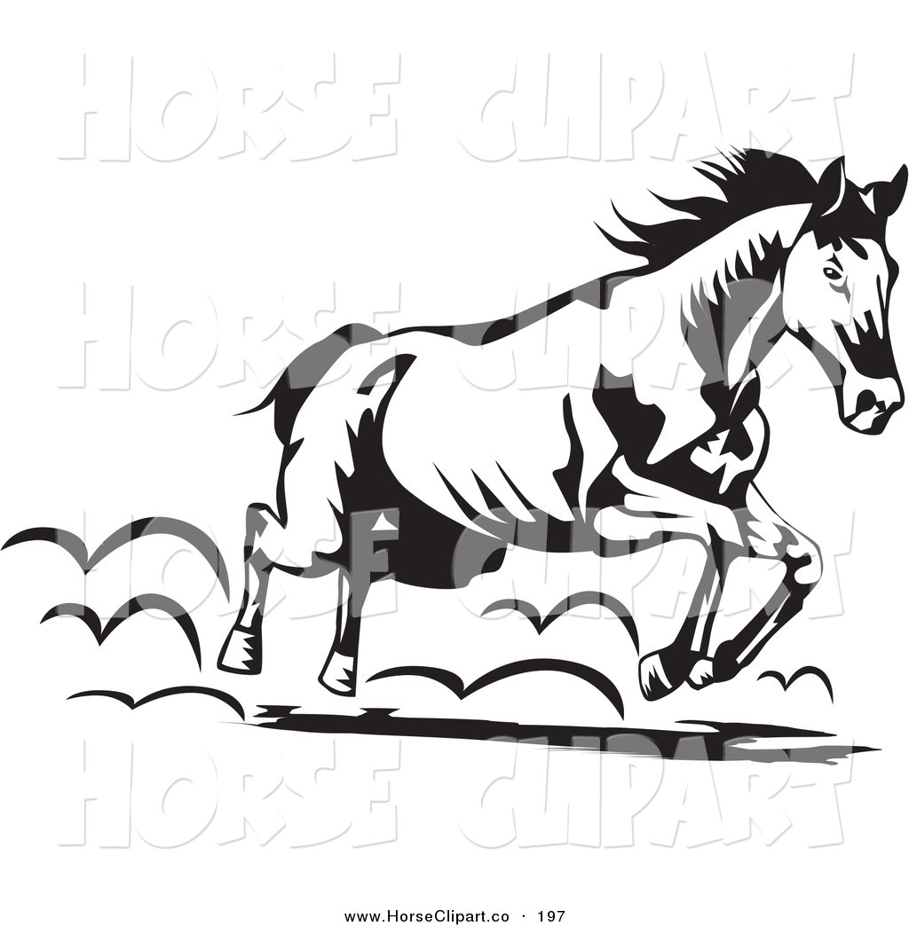 Running Horse Clipart Black And White   Clipart Panda   Free Clipart