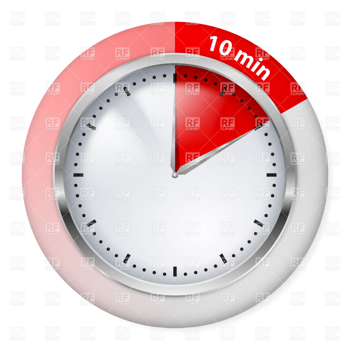 10 Minutes Red Timepiece Icon Download Royalty Free Vector Clipart