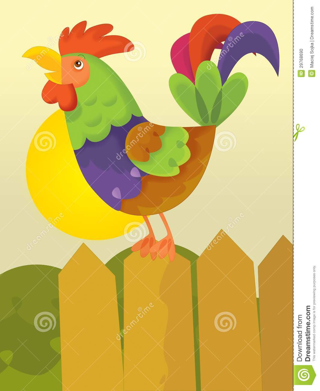 Cute Rooster Clipart  Rooster Crowing Clipart  Rooster Clipart