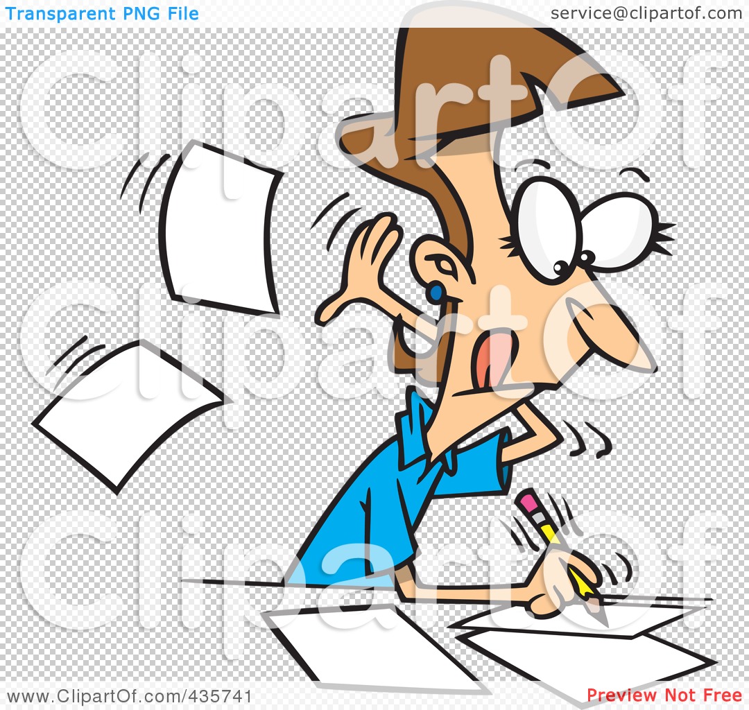 Royalty Free  Rf  Clipart Illustration Of A Fast Female Author Writing