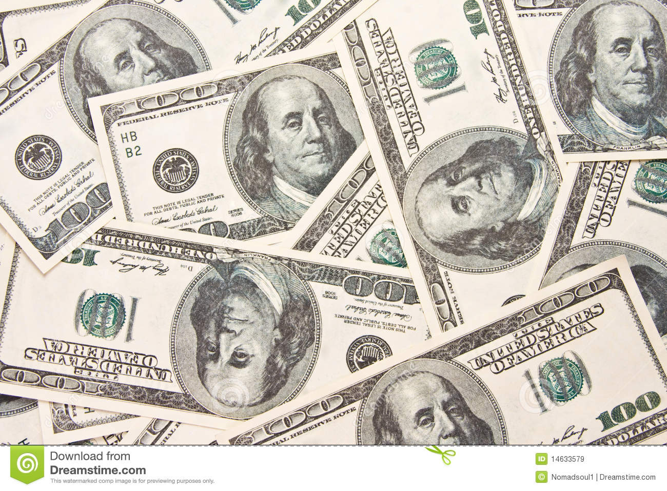 Royalty Free Stock Images   100 Bills Background