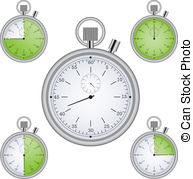 Stopwatch Set With 15 Min Interval Timers Clipart Vector