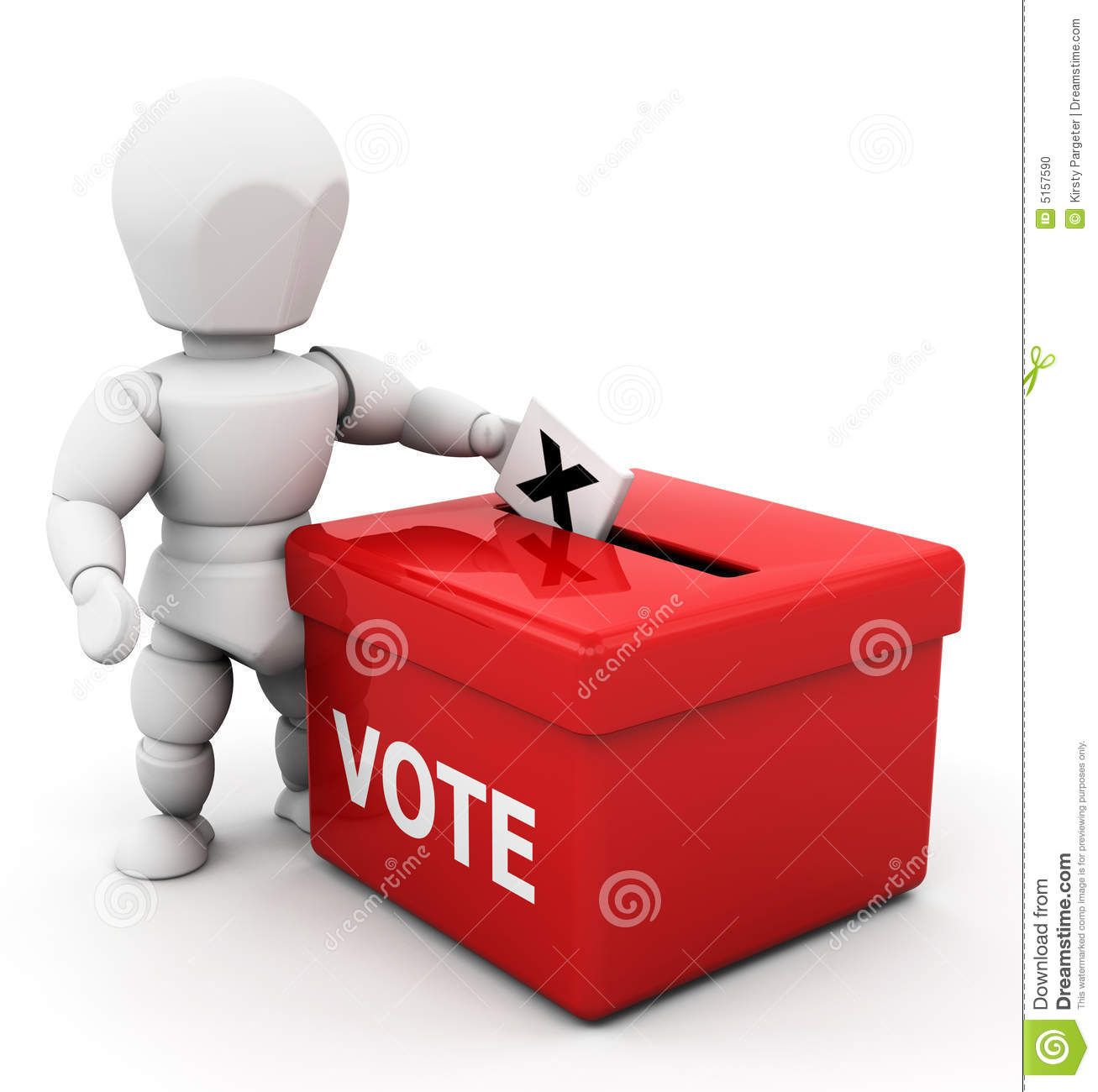 3d Render Of Someone Voting
