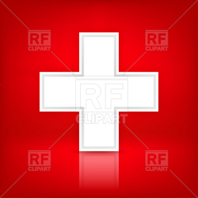 Switzerland Flag   White Cross Over Red Download Royalty Free Vector