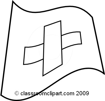 World Flags   Switzerland Flag Bw   Classroom Clipart