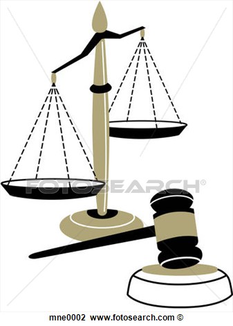 Clip Art   An Illustration Of The Scales Of Justice And A Judges Gavel