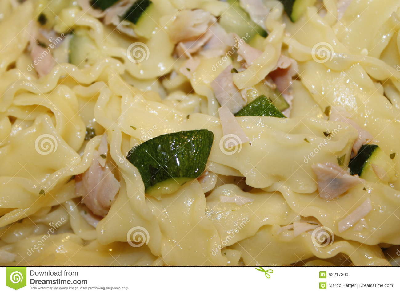 Noodles With Ham And Zucchini