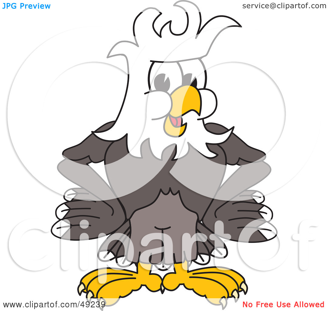 Rf  Clipart Illustration Of A Bald Eagle Character With Messy Hair