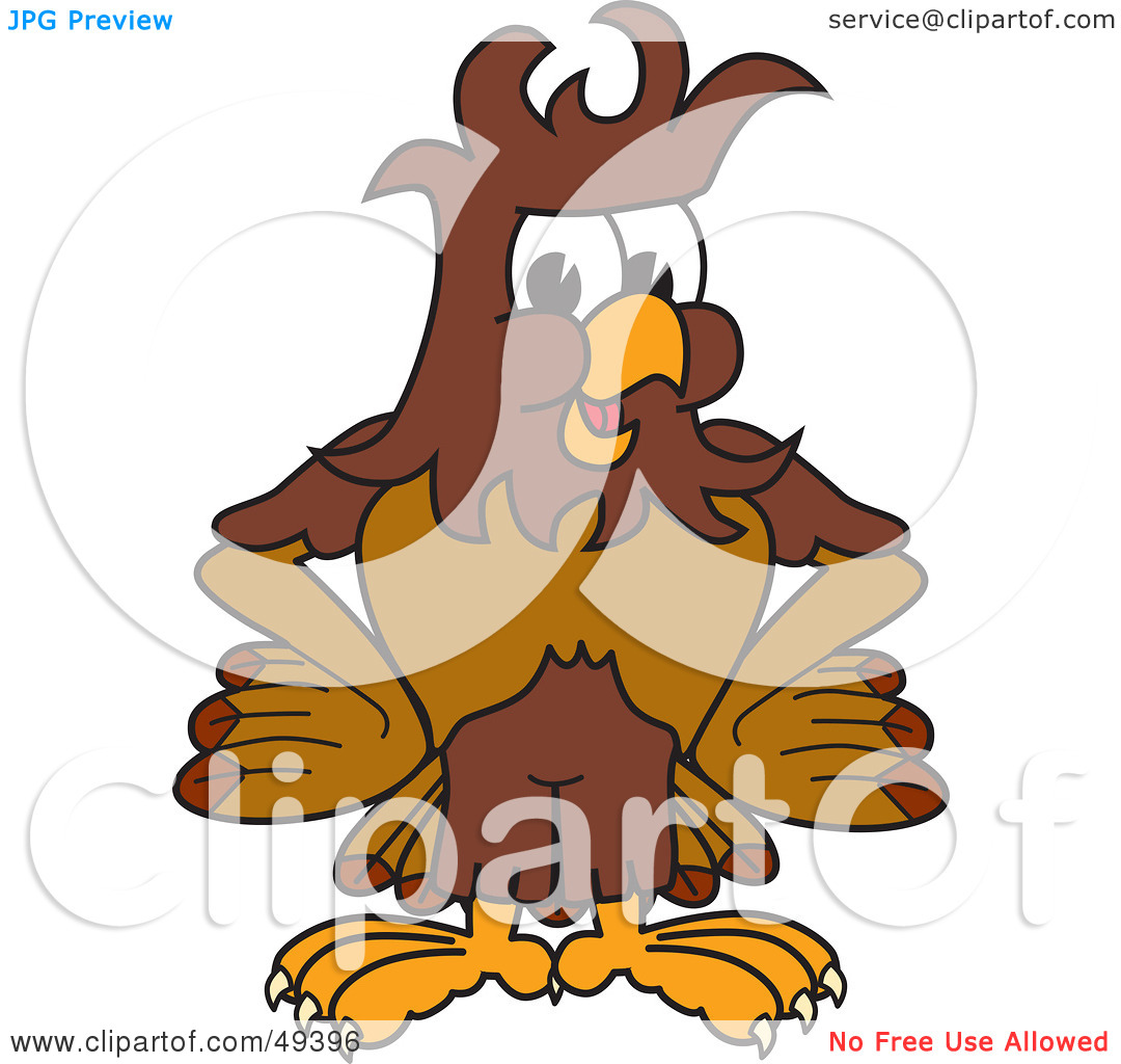 Rf  Clipart Illustration Of A Falcon Mascot Character With Messy Hair