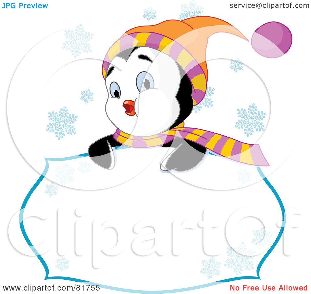 Royalty Free  Rf  Clipart Illustration Of A Cute Winter Penguin