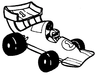 Black And White Clip Art  Race Car Clipart