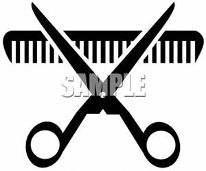 Clipart Picture Of A Comb And Scissors