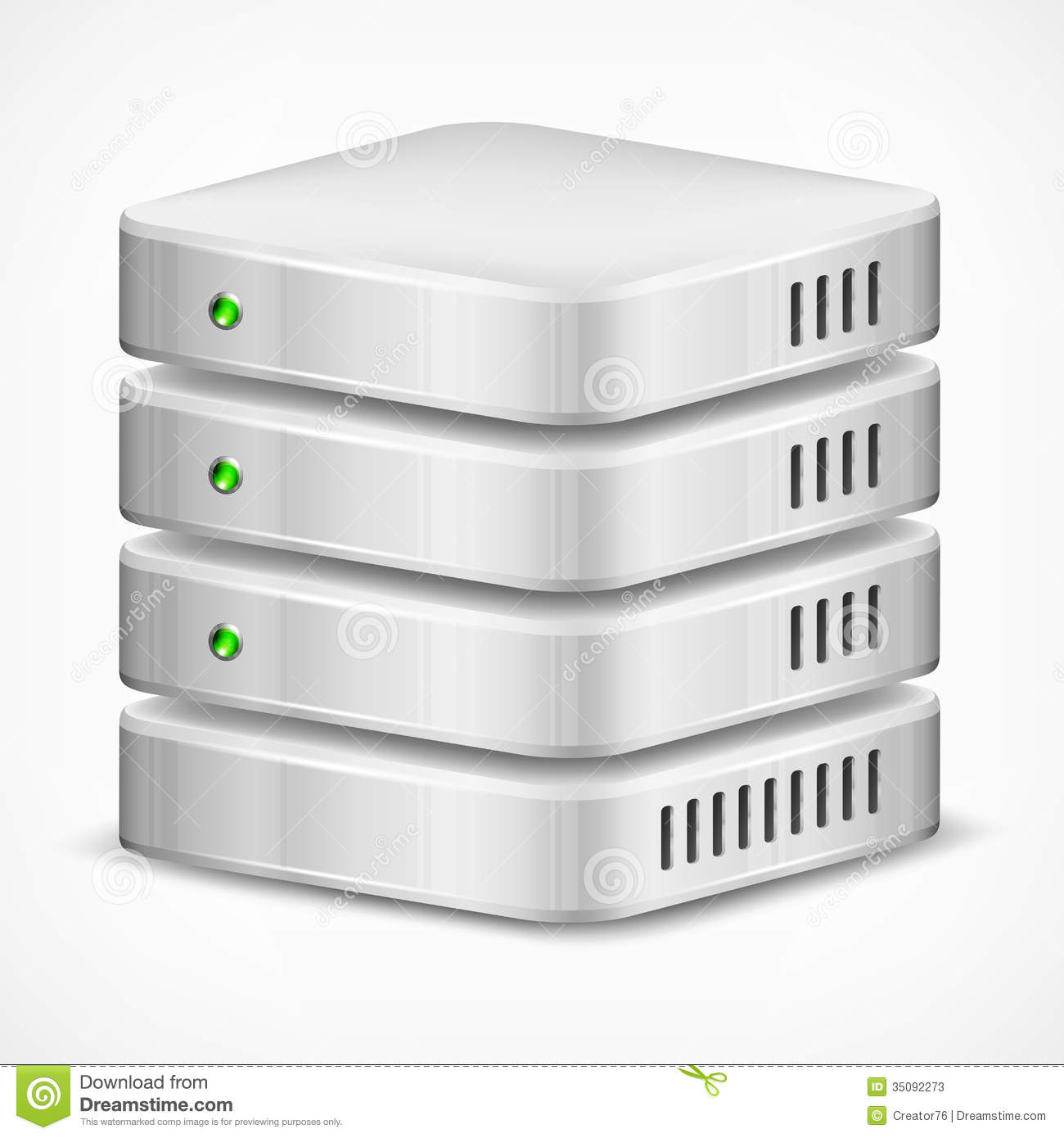 Computer Database Clipart Database On White Stock Photos