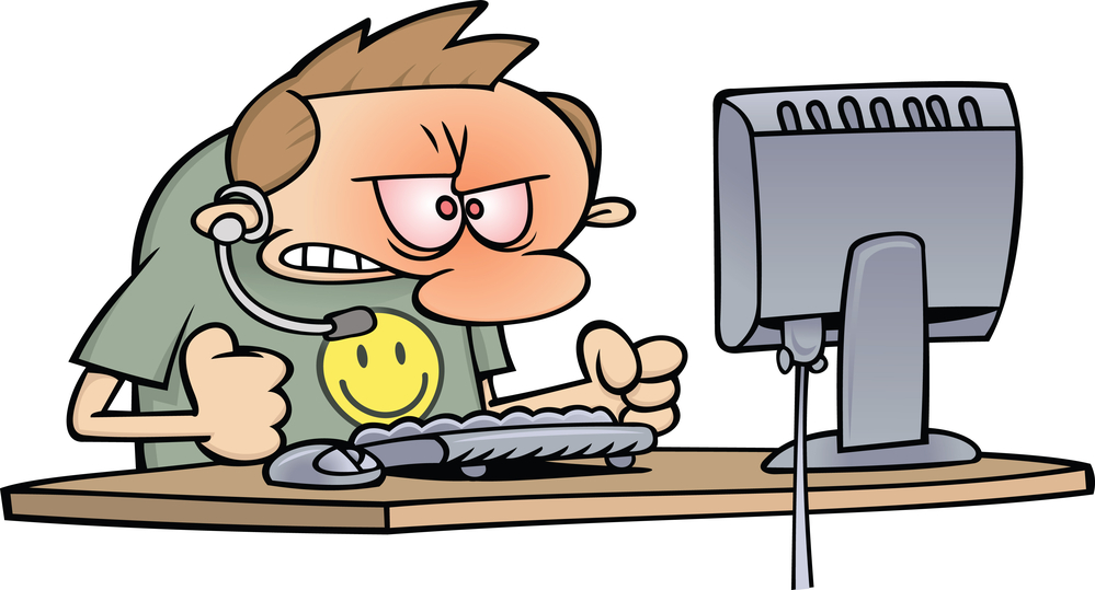 Royalty Free  Rf  Clipart Illustration Of An Angry Computer Supp