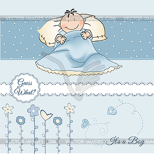 Welcome New Baby Boy   Vector Clipart
