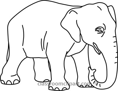 Animals   Baby Elephant Outline 02 22812   Classroom Clipart