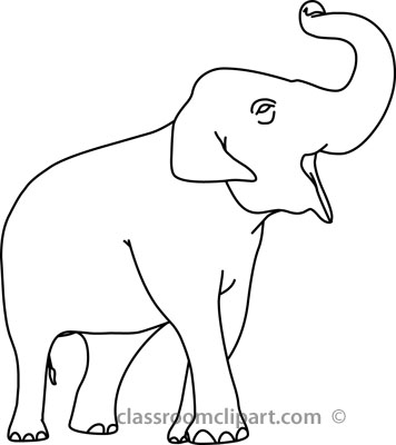 Animals   Elephant Outline 05 22812   Classroom Clipart