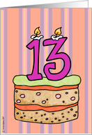 Birthday   Cake   Candle 13 Card   Product  62038