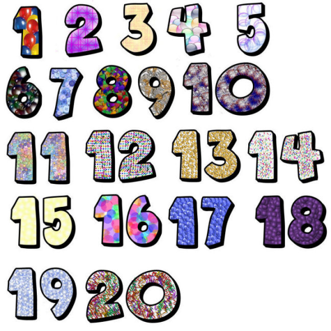 Clip Art Numbers 1 20 Clipart