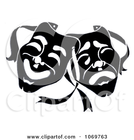 Clipart Dramatic Theater Masks   Royalty Free Illustration By