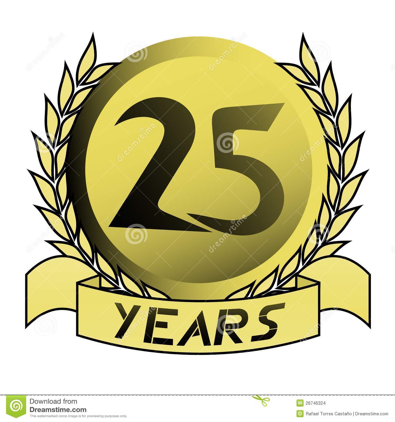 Creative Design Of Gold 25 Years