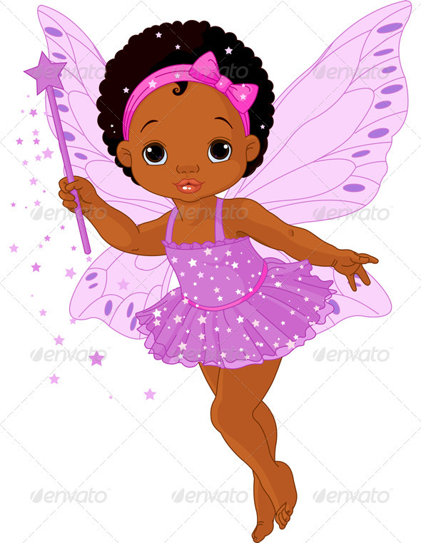 African American Angel Ballerina Beautiful Black Cartoon