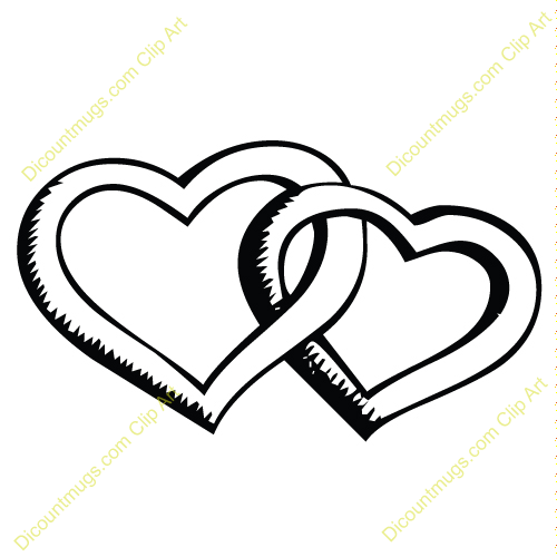 Clipart 11832 Outlined Interlocking Hearts   Outlined Interlocking