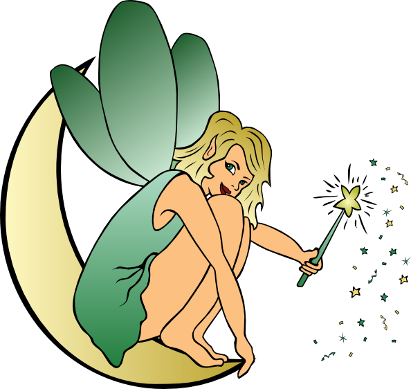 Fairy Sitting On Moon Clip Art At Clker Com   Vector Clip Art Online