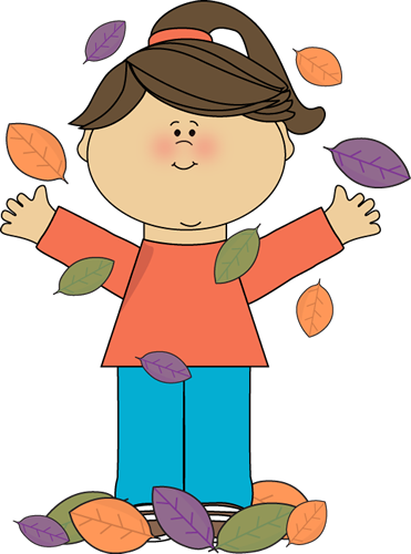 Girl Playing In Autumn Leaves Clip Art   Girl Playing In Autumn Leaves