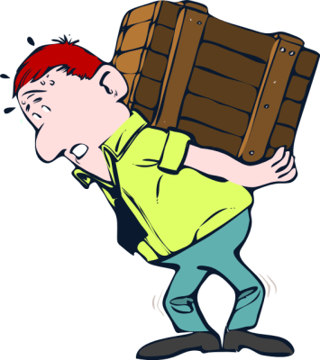 Hilarious Worker Free Clipart  Funny Overloaded Worker Sweats Carrying