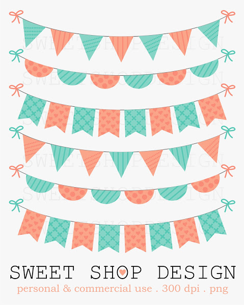 Sweet Shop Design  Birthday Bunting Clip Art Baby Shower Clip Art