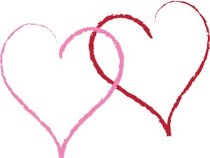 Two Hearts Clipart Image   A Red And Pink Interlocking Heart Design