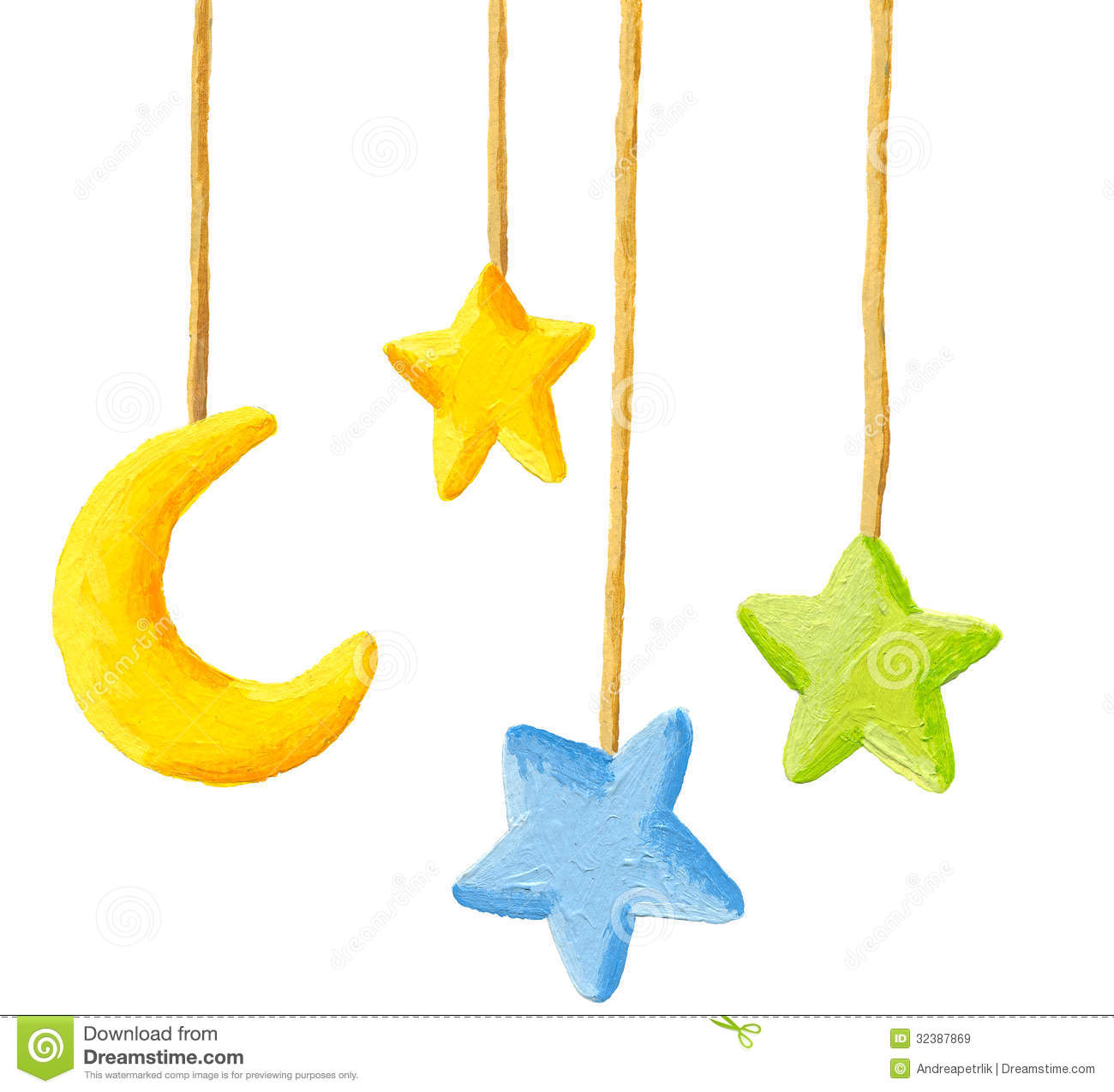 Baby Crib Hanging Mobile Toy   Moon And Stars Royalty Free Stock