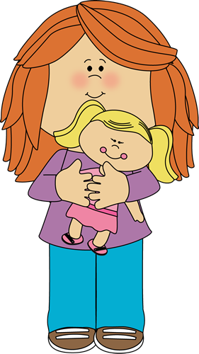 Girl With Doll Clip Art