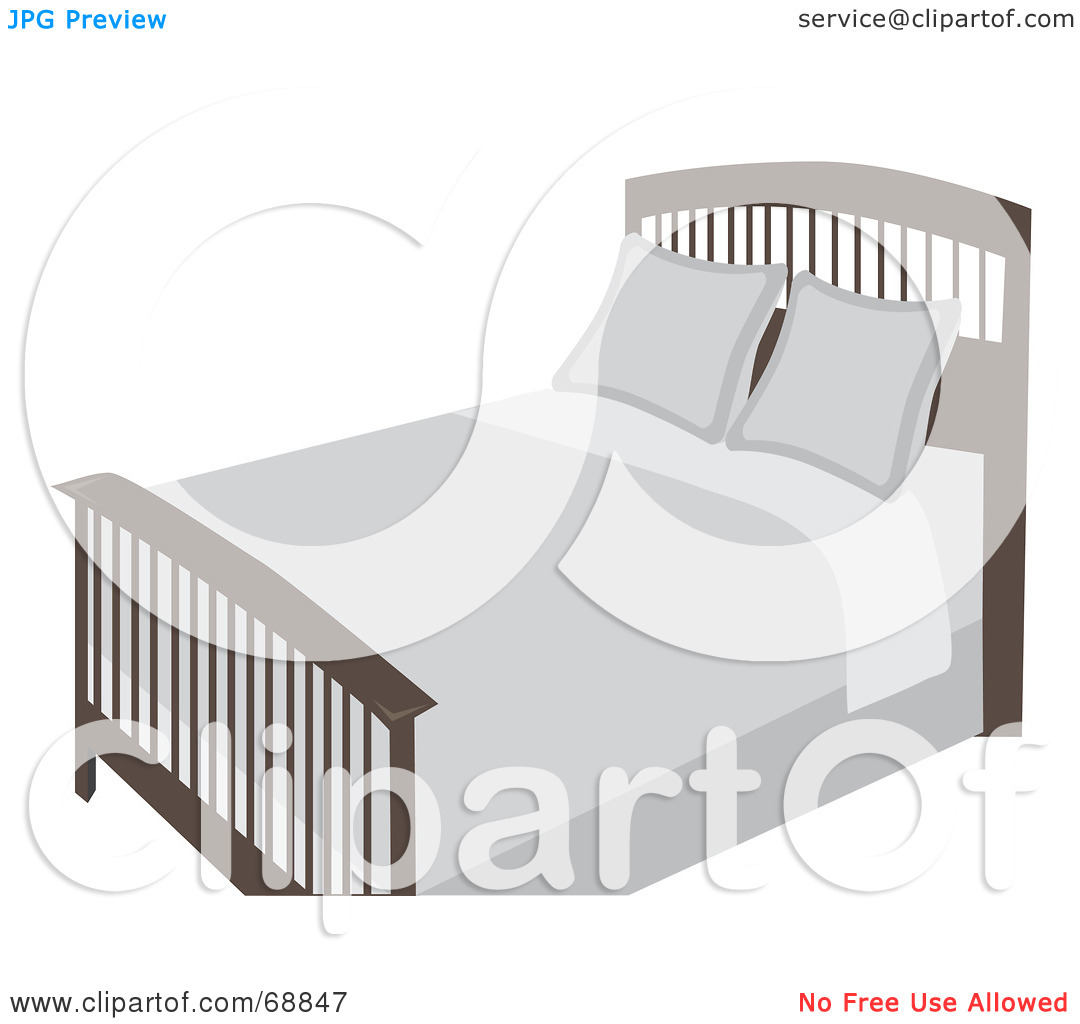 Royalty Free  Rf  Clipart Illustration Of A Freshly Made Bed With Off