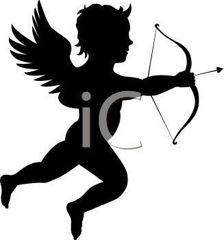 Cherub Or Cupid Shooting A Bow And Arrow   Royalty Free Clipart Image