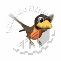 Robin Flying Animated Clipart