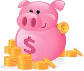 Funny Cartoon Of A Piggy Bank   Clipart Graphic