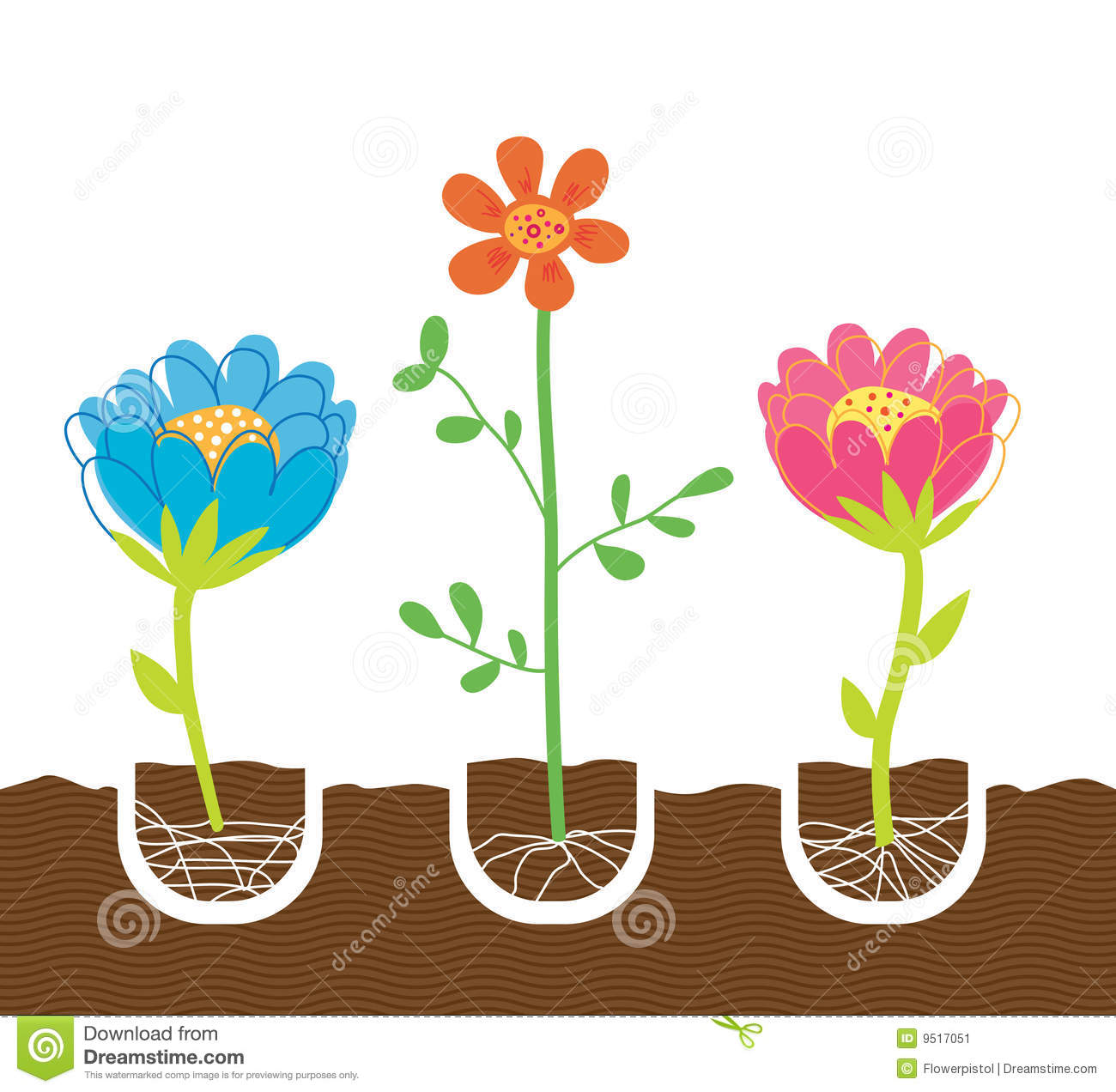 Planting Flowers Stock Image   Image  9517051