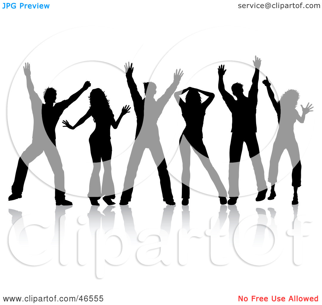 Royalty Free  Rf  Clipart Illustration Of A Group Of Silhouetted