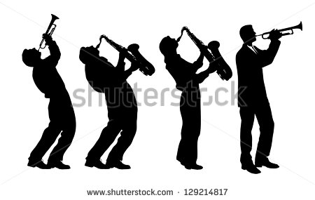 Silhouette Of Jazz Musician Stock Vector Illustration 129214817