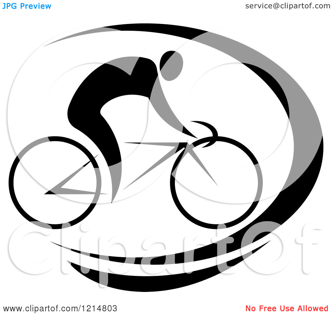 Bike Clipart Black And White Clipart Of A Black And White Cyclist    