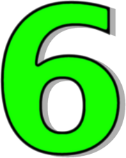 Number 6 Green    Signs Symbol Alphabets Numbers Outlined Numbers