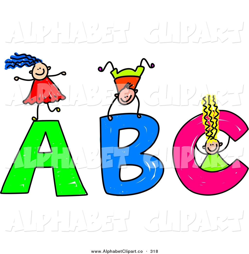 Stick Children Playing On Giant Abc Alphabet Letters By Prawny    318