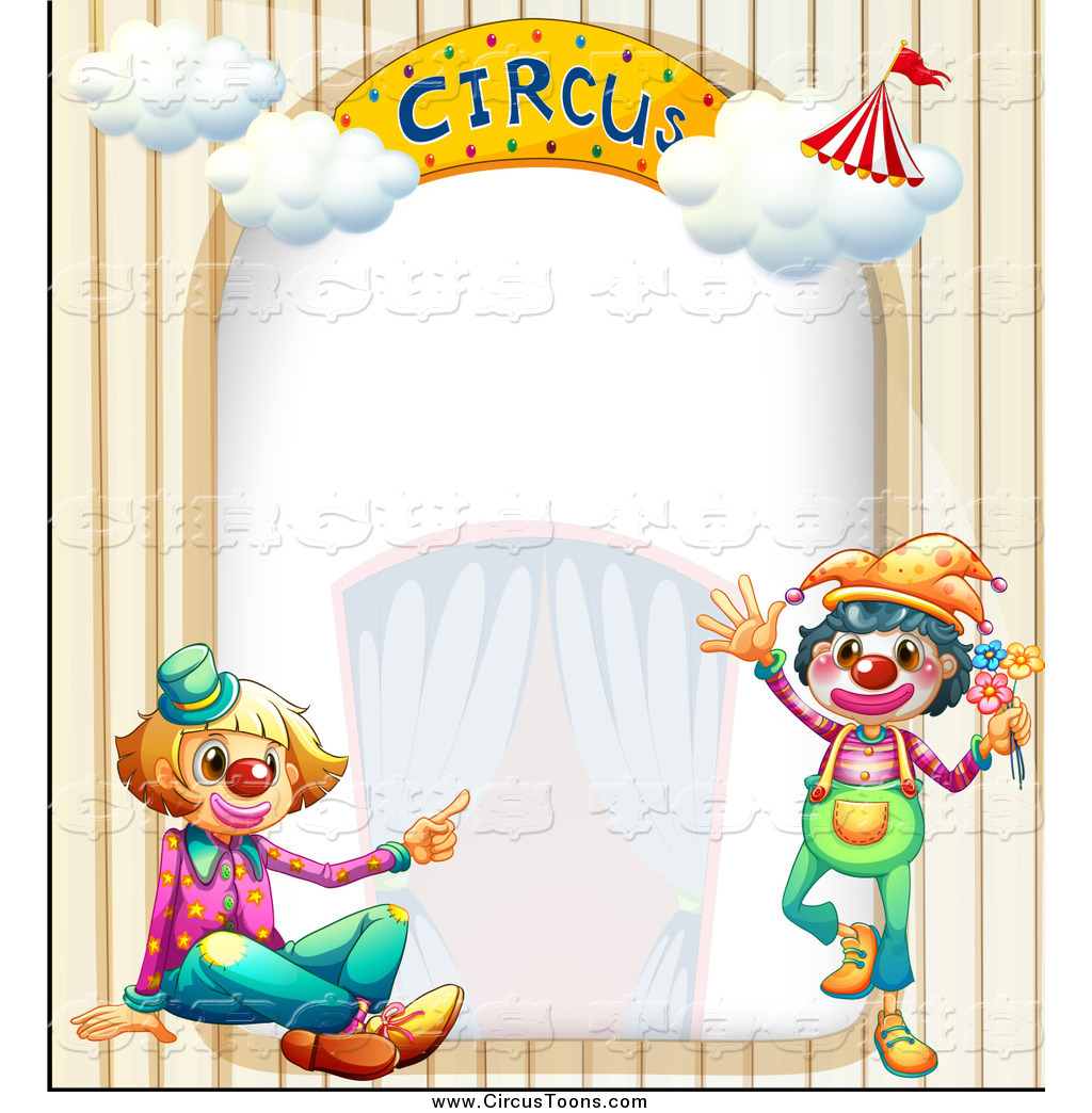 Circus Clipart Of A Clown And Arch Border By Colematt    1079