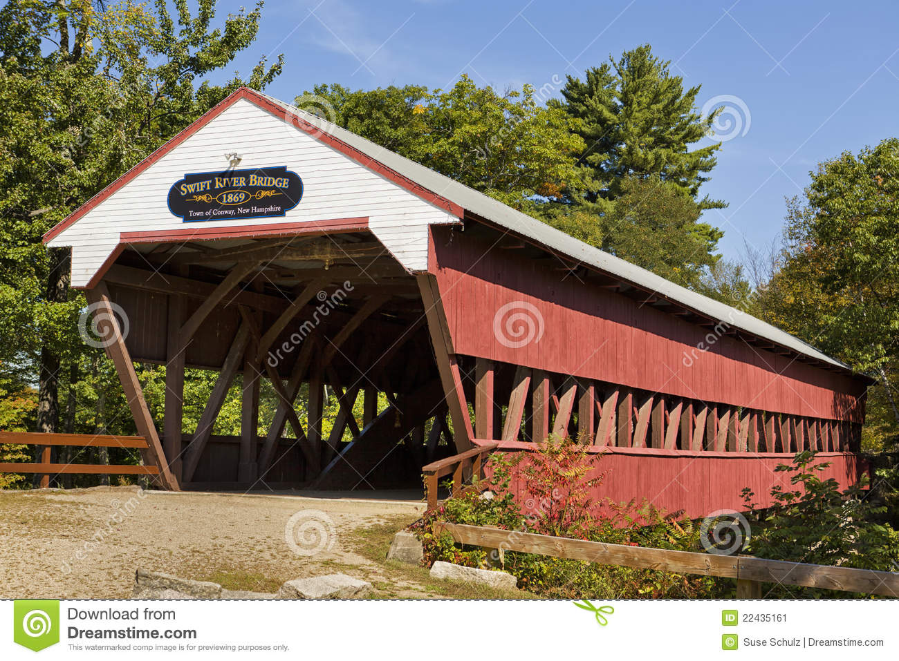 Covered Bridge In Conway Nh Stock Image   Image  22435161