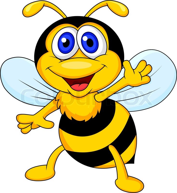 Vector Illustration Of Cute Bee Cartoon Waving   Vector   Colourbox